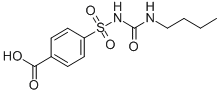 structure of CAS# 2224-10-4, 4-(Butylcarbamoylsulfamoyl)Benzoic Acid;4-[(Butylamino-Oxomethyl)Sulfamoyl]Benzoic Acid;N-(4-Carboxybenzenesulfonyl)-N-Butylurea;Tolbutamide Carboxylic Acid