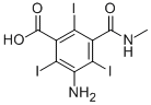 结构式 CAS# 2280-89-9, 3-氨基-2,4,6-三碘-5-(甲基氨基甲酰)苯甲酸