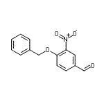 structure of CAS# 22955-07-3, 4-(Benzyloxy)-3-Nitrobenzaldehyde;2-(Benzyloxy)-5-formylnitrobenzene;4-(Benzyloxy)-3-nitrobenzaldehyde 97%;4-BENZYLOXY-3-NITRO-BENZALDEHYDE