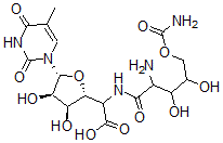 CAS 登录号：22976-89-2， 5-[(2-氨基-5-O-氨基羰基-2-脱氧-L-木糖酰基)氨基]-1,5-二脱氧-1-(1,2,3,4-四氢-5-甲基-2,4-二氧代嘧啶-1-基)-beta-D-呋喃阿洛糖醛酸