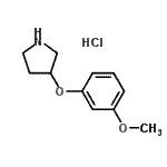结构式 CAS# 23123-08-2, 3-(3-甲氧基苯氧基)吡咯烷盐酸盐(1:1)