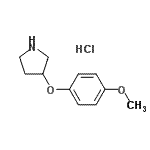 structure of CAS# 23123-09-3, 3-(4-Methoxyphenoxy)Pyrrolidine Hydrochloride (1:1);3-(4-Methoxyphenoxy)pyrrolidine hydrochloride;MFCD09998960