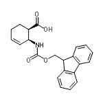 结构式 CAS# 233600-20-9, (1R,2S)-2-{[(9H-芴-9-基甲氧基)羰基]氨基}-3-环己烯-1-羧酸