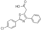 结构式 CAS# 23821-72-9, [2-(4-氯苯基)-4-苯基-1,3-噻唑-5-基]乙酸