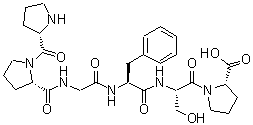 结构式 CAS# 23828-06-0, L-脯氨酰-L-脯氨酰甘氨酰-L-苯丙氨酰-L-丝氨酰-L-脯氨酸