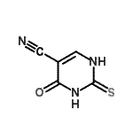 结构式 CAS# 23945-49-5, 4-氧代-2-硫代-1,2,3,4-四氢-5-嘧啶甲腈