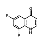 structure of CAS# 243448-16-0, 6,8-Difluoro-4(1H)-Quinolinone;4-QUINOLINOL,6,8-DIFLUORO-;6,8-Difluoro-quinolin-4-ol;MFCD00278786