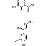 structure of CAS# 24351-82-4, (2R,3R)-2,3-Dihydroxysuccinic Acid - 4-[(1R)-1-Hydroxy-2-(Methylamino)Ethyl]-1,2-Benzenediol (1:1);(-)-3,4-D<wbr>ihydroxy-<wbr>α-((methy<wbr>lamino)me<wbr>thyl)benz<wbr>yl alcoho<wbr>l (+)-tar<wbr>trate (1:<wbr>1) salt;(-)-Adrenaline acid tartrate;(-)-ADRENALINE BITARTRATE