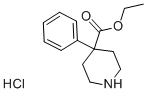 structure of CAS# 24465-45-0, 4-Phenyl-4-Piperidinecarboxylicacid Ethyl Ester Hydrochloride (1:1);4-Phenyl-4-Piperidin-1-Iumcarboxylic Acid Ethyl Ester Chloride;4-Phenylpiperidin-1-Ium-4-Carboxylic Acid Ethyl Ester Chloride;4-Piperidinecarboxylic Acid, 4-Phenyl-, Ethyl Ester, Hydrochloride