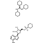 structure of CAS# 24558-92-7, 4-[Bis(cyclohexylamino)methylene]morpholin-4-ium 5'-O-(4-morpholinylphosphinato)adenosine;ADENOSINE<wbr>5'-MONOPH<wbr>OSPHO-MOR<wbr>PHOLIDATE<wbr>4-MORPHOL<wbr>INE-N,N'-<wbr>DICYCLOHE<wbr>XYLCARBOX<wbr>AMIDINESA<wbr>LT