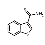 structure of CAS# 24662-24-6, 1-Benzothiophene-3-Carbothioamide;aminobenzo[b]thiophen-3-ylmethane-1-thione;MFCD03659727;ZINC00158715