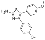 结构式 CAS# 24827-38-1, 4,5-二-(4-甲氧基-苯基)-噻唑-2-基胺