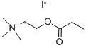 结构式 CAS# 2494-55-5, N,N,N-三甲基-2-(1-氧代丙氧基)-乙基碘化铵(1:1)