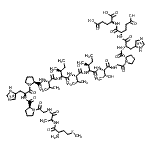 structure of CAS# 249537-73-3, L-Methionyl-L-Alanylglycyl-L-Prolyl-L-Histidyl-L-Prolyl-L-Valyl-L-Isoleucyl-L-Valyl-L-Isoleucyl-L-Threonylglycyl-L-Prolyl-L-Histidyl-L-alpha-Glutamyl-L-Glutamic Acid;H-MET-ALA<wbr>-GLY-PRO-<wbr>HIS-PRO-V<wbr>AL-ILE-VA<wbr>L-ILE-THR<wbr>-GLY-PRO-<wbr>HIS-GLU-G<wbr>LU-OH;NFAT Inhibitor;VIVIT peptide