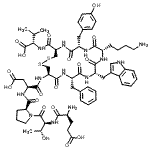structure of CAS# 251293-28-4, L-alpha-Glutamyl-L-Threonyl-L-Prolyl-N-[(4R,7S,10S,13S,16S,19R)-10-(4-Aminobutyl)-16-Benzyl-4-{[(1S)-1-Carboxy-2-Methylpropyl]Carbamoyl}-7-(4-Hydroxybenzyl)-13-(1H-Indol-3-Ylmethyl)-6,9,12,15,18-Penta Oxo-1,2-Dithia-5,8,11,14,17-Pentaazacycloicosan-19-Yl]-L-alpha-Asparagine;Urotensin II (human)