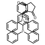 structure of CAS# 251567-28-9, Bromo(2,5-Dioxo-1-Pyrrolidinyl)Palladium - Triphenylphosphine (1:2);BROMOBIS  PD;BROMOBIS(TRIPHENYLPHOSPHINE)(N-SUCCINIMIDE)PALLADIUM(II)