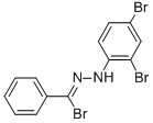 structure of CAS# 2516-46-3, N-[(2,4-Dibromophenyl)Amino]Benzenecarboximidoyl Bromide;N-[(2,4-Dibromophenyl)Amino]Benzimidoyl Bromide;Benzoyl Bromide, 2,4-Dibromophenylhydrazone