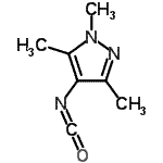 structure of CAS# 252956-48-2, 4-Isocyanato-1,3,5-Trimethyl-1H-Pyrazole;1,3,5-Trimethyl-1H-pyrazol-4-yl isocyanate 97%;1,3,5-trimethylpyrazol-4-isocyanate;4-Isocyanato-1,3-5-trimethyl-1H-pyrazole