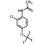 structure of CAS# 256529-43-8, N-[2-Chloro-4-(Trifluoromethoxy)Phenyl]Acetamide;[655-07-2];2'-Chloro-4'-(trifluoromethoxy)acetanilide;ACETAMIDE,N-[2-CHLORO-4-(TRIFLUOROMETHOXY)PHENYL]-