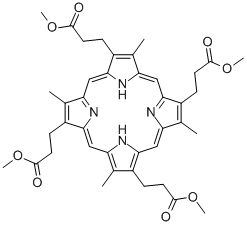 structure of CAS# 25767-20-8, Coproporphyrin I Tetramethyl Ester;Nsc 89196;Tetramethyl 3,8,13,18-Tetramethyl-21H,23H-Porphine-2,7,12,17-Tetrapropionate