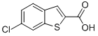 structure of CAS# 26018-73-5, 6-Chloro-Benzo[b]Thiophene-2-Carboxylic Acid;6-CHLORO-1-BENZOTHIOPHENE-2-CARBOXYLIC ACID;6-Chlorobenzo[B]Thiophene-2-Carboxylic Acid;2-Carboxy-6-Chlorobenzo[B]Thiophene