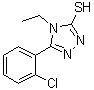 结构式 CAS# 26029-13-0, 5-(2-氯苯基)-4-乙基-4H-1,2,4-三唑-3-硫醇
