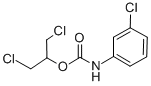 structure of CAS# 2612-07-9, 1,3-Dichloropropan-2-Yl N-(3-Chlorophenyl)Carbamate;[2-Chloro-1-(Chloromethyl)Ethyl] N-(3-Chlorophenyl)Carbamate;N-(3-Chlorophenyl)Carbamic Acid [2-Chloro-1-(Chloromethyl)Ethyl] Ester;Nsc43650