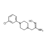 structure of CAS# 261623-65-8, 2-[4-(3-Chlorophenyl)-1-Piperazinyl]-N-Hydroxyethanimidamide;1-PIPERAZINEETHANIMIDAMIDE,4-(3-CHLOROPHENYL)-N-HYDROXY-;2-[4-(3-c<wbr>hlorophen<wbr>yl)pipera<wbr>zin-1-yl]<wbr>-N'-hydro<wbr>xyethanim<wbr>idamide;2-[4-(3-Chlorophenyl)Piperazino]-N'-Hydroxyethanimidamide