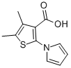 结构式 CAS# 26176-19-2, 4,5-二甲基-2-(1H-吡咯-1-基)噻吩-3-羧酸