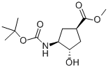 结构式 CAS# 262280-14-8, (1R,3S,4S)-3-羟基-4-[(2-甲基丙烷-2-基)氧基羰基氨基]环戊烷-1-羧酸甲酯