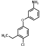 structure of CAS# 263266-18-8, 3-(4-Chloro-3-Ethylphenoxy)Aniline;3-(4-CHLORO-3-ETHYL-PHENOXY)-PHENYLAMINE;BENZENAMINE,3-(4-CHLORO-3-ETHYLPHENOXY)-