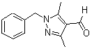 结构式 CAS# 2644-94-2, 3,5-二甲基-1-(苯基甲基)-1H-吡唑-4-甲醛
