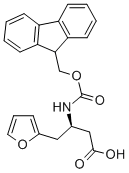 structure of CAS# 270596-34-4, Fmoc-(R)-3-Amino-4-(2-Furyl)-Butyric Acid;(3R)-3-{[(9H-Fluoren-9-Ylmethoxy)Carbonyl]Amino}-4-(Furan-2-Yl)Butanoic Acid;N-(9-FLUORENYLMETHOXYCARBONYL)-(R)-3-AMINO-4-(2-FURYL)BUTANOIC ACID;N-BETA-(9-FLUORENYLMETHOXYCARBONYL)-D-HOMO(2-FURYL)ALANINE