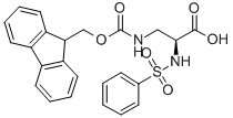 structure of CAS# 273399-94-3, (S)-Fmoc-3-Amino-2-(Phenylsulfonylamino)-Propionic Acid;FMOC-(S)-3-AMINO-2-(PHENYLSULFONYLAMINO)-PROPIONIC ACID;(S)-FMOC-3-AMINO-2-(PHENYLSULFONYLAMINO)-PROPIONIC ACID