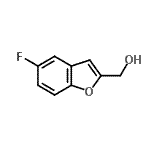 structure of CAS# 276235-91-7, (5-Fluoro-1-Benzofuran-2-Yl)Methanol;(5-Fluoro-1-benzofuran-2-yl)methanol;(5-fluorobenzofuran-2-yl)methanol;2-Benzofuranmethanol, 5-fluoro-