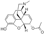structure of CAS# 2784-73-8, Morphine 6-acetate;6-O-Acetylmorphine;7,8-Didehydro-4,5Alpha-Epoxy-17-Methylmorphinan-3,6Alpha-Diol 6-Acetate;Morphinan-3,6-Alpha-Diol, 7,8-Didehydro-4,5-Alpha-Epoxy-17-Methyl-, 6-Acetate