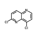 structure of CAS# 28252-76-8, 2,8-Dichloro-1,5-Naphthyridine;2,8-Dichloro[1,5]naphthyridine;2,8-Dichloro[1,5]naphthyridine #;2,8-Dichloro-1,5-naphthyridine