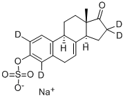 structure of CAS# 285979-81-9, Sodium Equilin-2,4,16,16-D4 Sulfate;3-Hydroxyestra-1,3,5(10),7-Tetraen-17-One-D4 Hydrogen Sulfate Sodium Salt;Equilin 3-Sulfate-D4 Sodium Salt (Stabilized With TRIS, 50% W/W);3-(Sulfooxy)Estra-1,3,5(10),7-Tetraen-17-One-D4 Sodium Salt