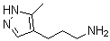 structure of CAS# 28739-42-6, 3-(5-Methyl-1H-Pyrazol-4-Yl)-1-Propanamine;3-(5-Methyl-1H-pyrazol-4-yl)propylamine, tech;3-(5-methylpyrazol-4-yl)propylamine;4-(3-Aminopropyl)-5-methyl-1H-pyrazole, tech