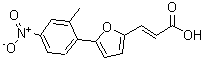 结构式 CAS# 292641-22-6, (2E)-3-[5-(2-甲基-4-硝基苯基)-2-呋喃基]丙烯酸