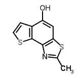 structure of CAS# 294668-48-7, 2-Methylthieno[2,3-e][1,3]Benzothiazol-5-Ol;2-Methyl-imidazo[2,1-a]phthalazin-6-ylamine;2-Methylthieno[2,3-E][1,3]benzothiazol-5-ol #;2-methylthieno[3',2':5,6]benzo[1,2-d]thiazol-5-ol