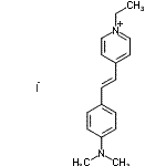 structure of CAS# 29519-52-6, 4-{2-[4-(Dimethylamino)Phenyl]Vinyl}-1-Ethylpyridinium Iodide;4-(4-dimethylaminostyryl)-1-ethylpyridinium iodide;4-(p-dimethylaminostyryl)-1-ethylpyridinium iodide;4-[(E)-2-<wbr>[4-(dimet<wbr>hylamino)<wbr>phenyl]et<wbr>henyl]-1-<wbr>ethylpyri<wbr>din-1-ium<wbr> iodide