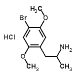 structure of CAS# 29705-96-2, 1-(4-Bromo-2,5-Dimethoxyphenyl)-2-Propanamine Hydrochloride (1:1);