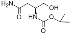 structure of CAS# 30044-67-8, (S)-tert-Butyl (4-amino-1-hydroxy-4-oxobutan-2-yl)carbamate;N-BOC-L-ASPARAGINOL-N-BOC-(S)- 3-AMINO-4-HYDROXYBUTANOIC ACID AMIDE;(S)-Tert-Butyl 4-Amino-1-Hydroxy-4-Oxobutan-2-Ylcarbamate;N-BOC-(S)-3-AMINO-4-HYDROXYBUTANOIC ACID AMIDE