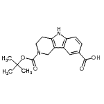 structure of CAS# 300715-96-2, 2-{[(2-Methyl-2-Propanyl)Oxy]Carbonyl}-2,3,4,5-Tetrahydro-1H-Pyrido[4,3-b]Indole-8-Carboxylic Acid;1,3,4,5-T<wbr>etrahydro<wbr>-pyrido[4<wbr>,3-b]indo<wbr>le-2,8-di<wbr>carboxyli<wbr>c acid 2-<wbr>tert-buty<wbr>l ester;1,3,4,5-t<wbr>etrahydro<wbr>pyrido[4,<wbr>3-b]indol<wbr>e-2,8-dic<wbr>arboxylic<wbr>acid2-ter<wbr>t-butyles<wbr>ter;2-(tert-B<wbr>utoxycarb<wbr>onyl)-2,3<wbr>,4,5-tetr<wbr>ahydro-1H<wbr>-pyrido[4<wbr>,3-b]indo<wbr>le-8-carb<wbr>oxylic ac<wbr>id