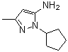 结构式 CAS# 30241-37-3, 1-环戊基-3-甲基-1H-吡唑-5-胺