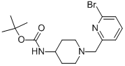 structure of CAS# 303763-37-3, [1-[(6-Bromo-2-Pyridinyl)Methyl]-4-Piperidinyl]-Carbamic Acid 1,1-Dimethylethyl Ester;4-(TERT-BUTOXYCARBONYLAMINO)-1-[(6-BROMOPYRIDIN-2-YL)METHYL]PIPERIDINE