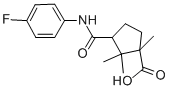 structure of CAS# 304666-33-9, (1S,3S)-3-[(4-Fluorophenyl)Carbamoyl]-1,2,2-Trimethylcyclopentane-1-Carboxylic acid;(1S,3S)-3-[(4-Fluorophenyl)Carbamoyl]-1,2,2-Trimethyl-Cyclopentane-1-Carboxylate;(1S,3S)-3-[[(4-Fluorophenyl)Amino]-Oxomethyl]-1,2,2-Trimethyl-1-Cyclopentanecarboxylate;Zinc00038571