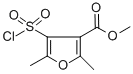 structure of CAS# 306936-34-5, Methyl 4-(Chlorosulfonyl)-2,5-Dimethyl-3-Furoate;Methyl 4-(Chlorosulphonyl)-2,5-Dimethylfuran-3-Carboxylate;METHYL 4-(CHLOROSULFONYL)-2,5-DIMETHYL-3-FUROATE;METHYL 4-CHLOROSULPHONYL-2,5-DIMETHYL-3-FUROATE