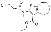 structure of CAS# 314244-45-6, 2-[(3-Chloro-1-Oxopropyl)Amino]-5,6,7,8-Tetrahydro-4H-Cyclohepta[b]Thiophene-3-carboxylic Acid Ethyl Ester;4H-CYCLOHEPTA[B]THIOPHENE-3-CARBOXYLIC ACID, 2-[(3-CHLORO-1-OXOPROPYL)AMINO]-5,6,7,8-TETRAHYDRO-, ETHYL ESTER;ETHYL 2-[(3-CHLOROPROPANOYL)AMINO]-5,6,7,8-TETRAHYDRO-4H-CYCLOHEPTA[B]THIOPHENE-3-CARBOXYLATE